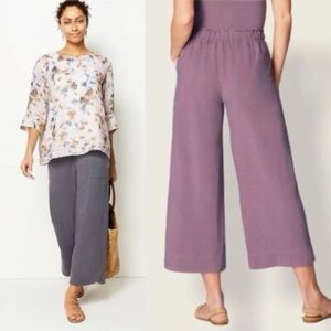Pure J. Jill Tencel Lyocell Wide Leg Cropped Pants Indigo 2X